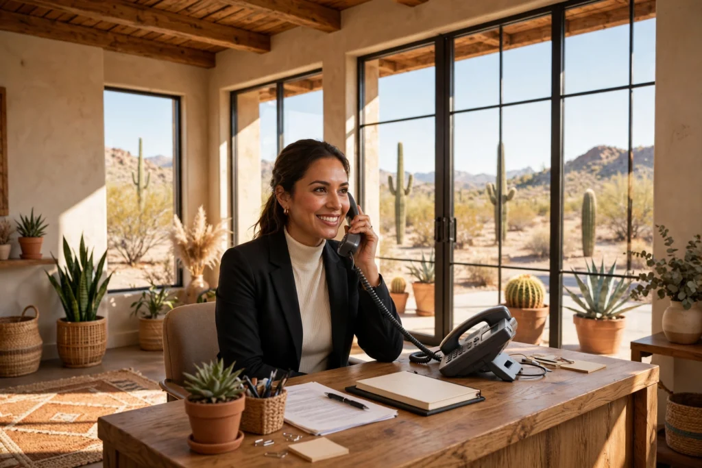AI receptionist answering calls for an El Mirage, Arizona small business office